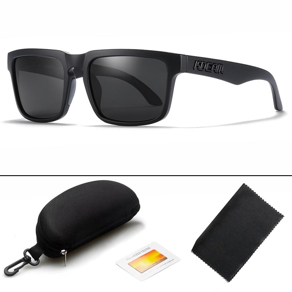 KDEAM Unisex Square Polarized Sunglasses Outdoor Retro Style Lightweight Comfortable Fashion Women Sun Glasses With Hard Case