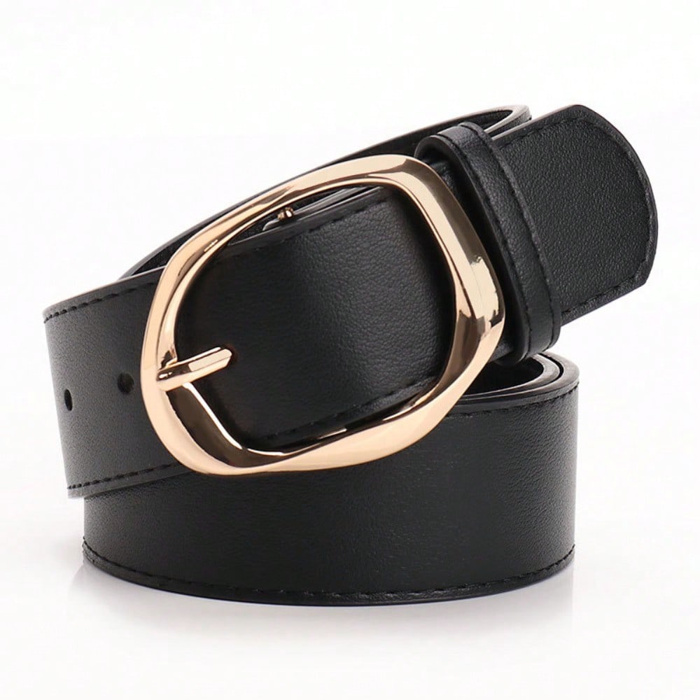 New Commuter Versatile Irregular Button Head Wide Belt Women's Simple Fashion Decorative Jeans Women's Belt