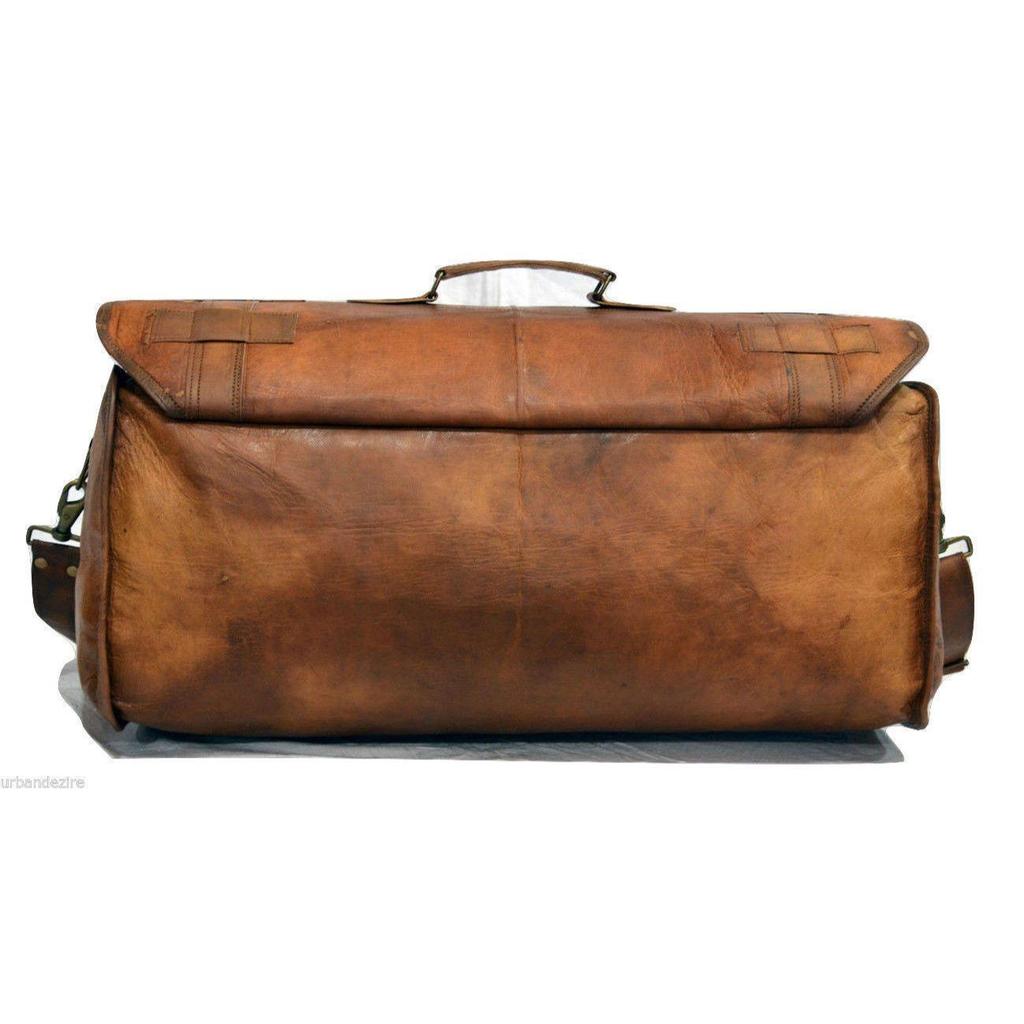 Bolso de viaje para hombre, de cuero, hecho a mano, estilo vintage, para fin de semana, gimnasio, durante la noche