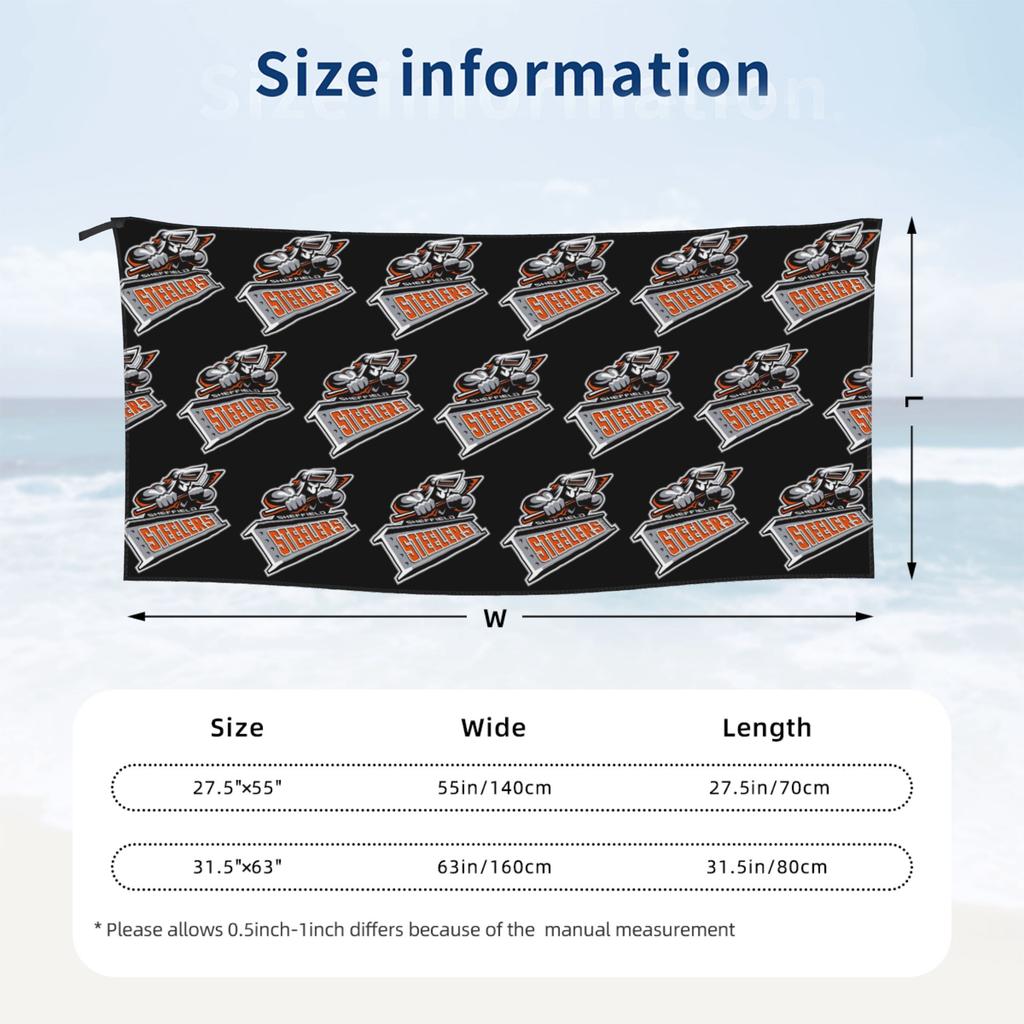 La Toalla de Playa Sheffield Steelers Microfibra Suave Secado Rápido Absorbente Toallas Rápidas Para Nadar