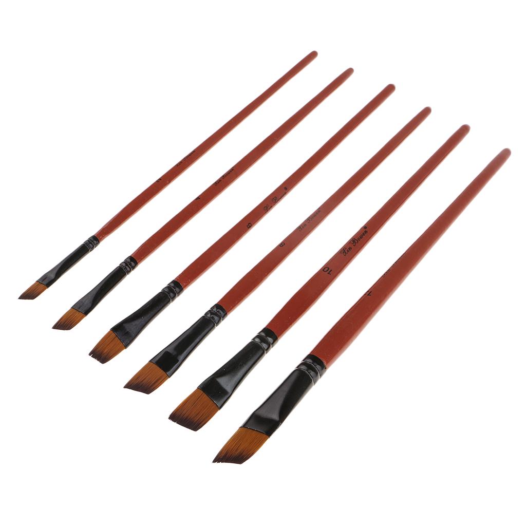 Buy 6 Pieces Nylon Hair Paint Brush Set Professional Brushes Round Head