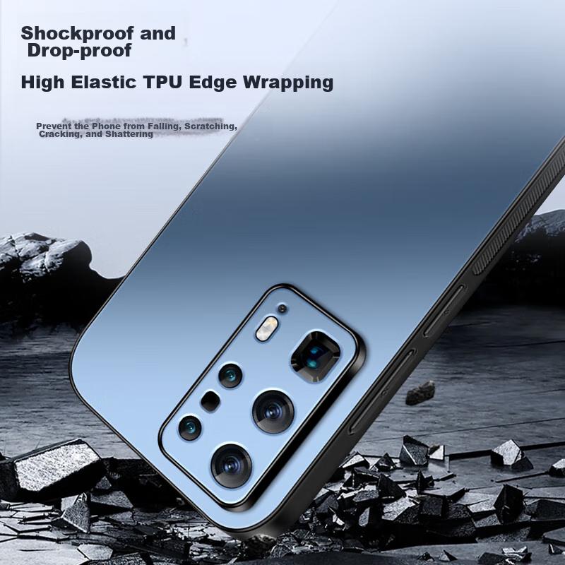 Huawei P40 Pro+ Phone Case, P40 Pro+ Protective Cover, AG Frosted Lens Full Protection Shockproof Soft Case, HUAWEI Simplen, Outer, Graphite Black