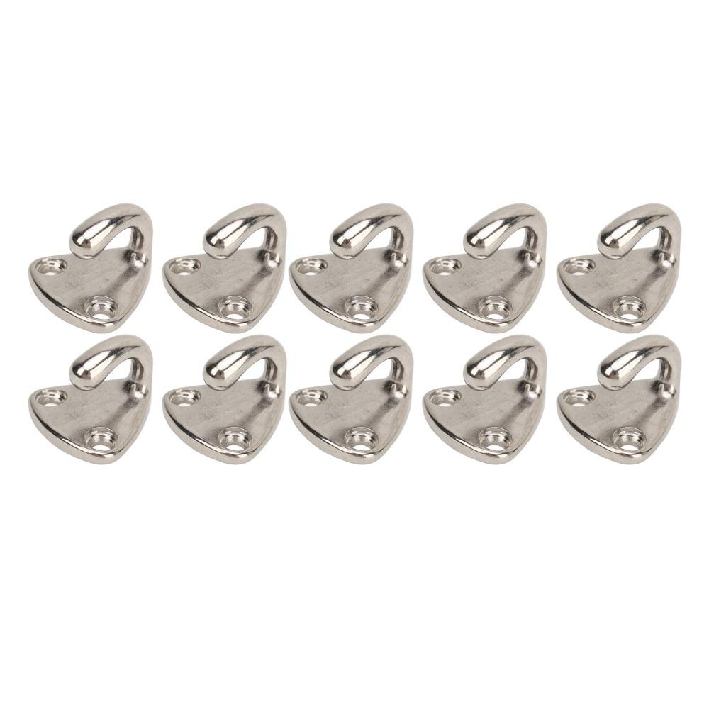 10 Pcs Silver Marine Grade Hook 316 Stainless Steel Pad Eye Hook  Marine Environment
