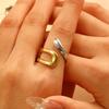 Stainless Steel Geometry Rings for Men Women Two Color Waterproof Open Punk Charms Rings Luxury Jewelry Gifts 2025 New
