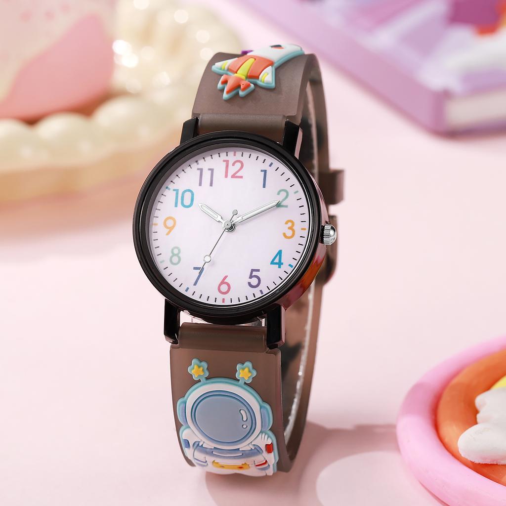 Astronaut children's watch cute cartoon color scale, suitable for daily, campus, birthday, Christmas gifts