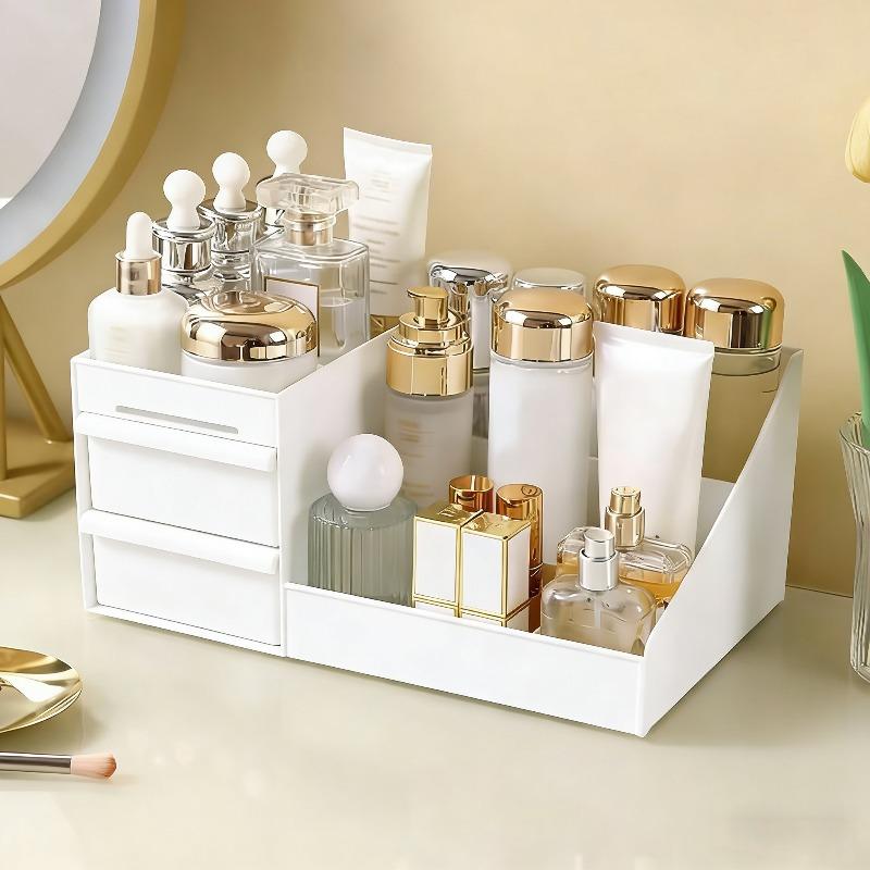 

Cosmetic Storage Box Clear White Drawers Makeup Display Organizer Lipstick Perfume Holder For Skincare Desk Bathroom Home Decor