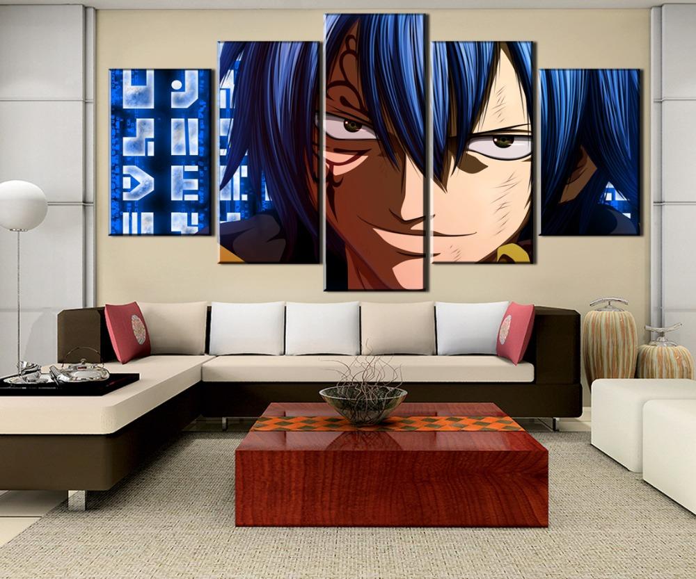 

5 шт. художественные модульные картины, печать на холсте, анимация, живопись персонажей, один комплект, настенный художественный постер, домашний декор, без рамки 20x35cm*2 20x45cm*2 20x55cm*1