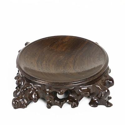 Hulu-Solid Wood Root Carving, Round Base, Wooden Spherical Concave Surface, Handicraft Decoration, Strange Stone Base