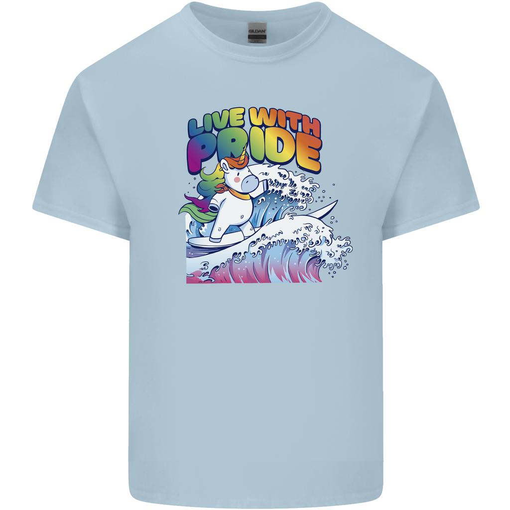LGBT Live With Pride Unicorn Gay Pride Awareness Unisexs Light Cotton TShirt