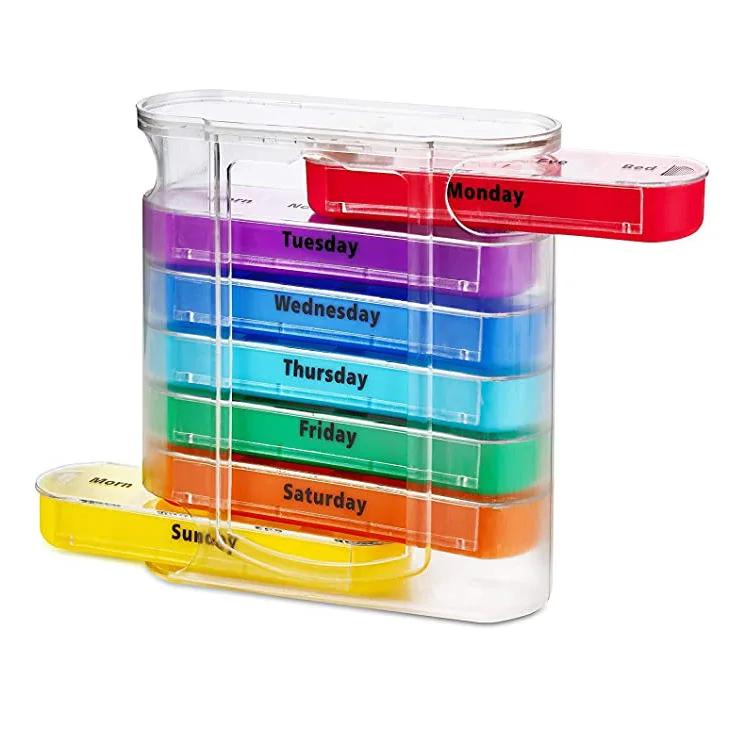 Portable 7 Days Medicine Medical Pill Box 28 Grids Weekly Pill Case Storage Box Travel Pill Organizer Pill Case