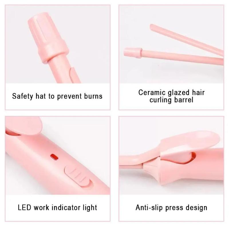 Mini Hair Curling Iron 9Mm Curler Wand Professional Curly Tongs Ceramic Electric Salon Styling Tool Small Crimping Iron Curler