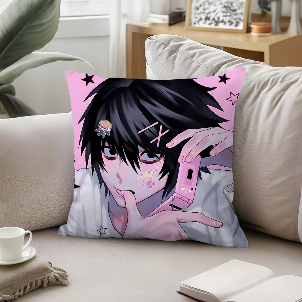 Cool L. Lawliet Throw Pillow Covers Pattern Cushion Cover Suitable For Sofa Bedroom Car Pillow Cover