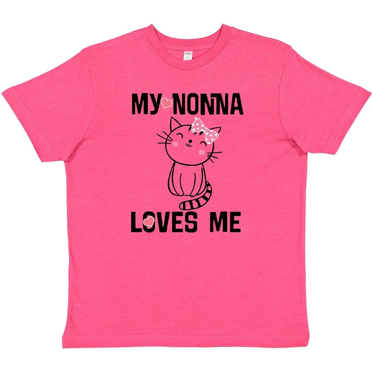 Inktastic Nonna Loves Me Girls Youth T-Shirt From Cute Cat Tee Kids Children 150