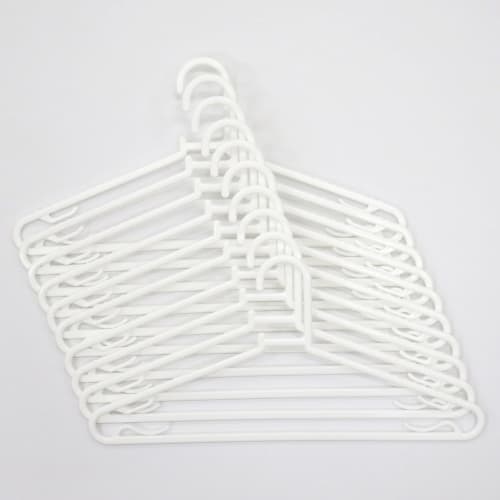 Towa Sangyo Neosul Laundry Hangers, White, Approx. 41 X 0.5 X 20 Cm, Set of 10