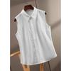 2023 Women's Solid Color Sleeveless Polo Collar Vest - Versatile Autumn/Winter Pairing with Sweater