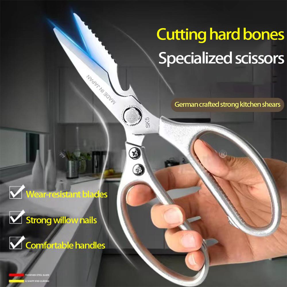 SK5 Stainless Steel Multi-Functional Kitchen Scissors: Cut Chicken, Bone, Fish, and More.