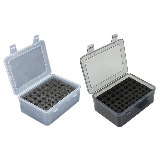 Pudełko do przechowywania baterii 54 przegródki Organizer na baterie z półprzezroczystą pokrywką Uchwyt na baterie z wyściółką gąbkową na baterie AA i AAA Domowe biuro szuflada