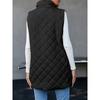 Women S Mid Length Sleeveless Hooded Vest Loose Fit Lightweight Warm Cotton Padded Jacket