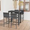 Vidaxl 5-Cz. Zestaw Mebli Barowych Z Podłokietnikami, Rattan Pe, Szary