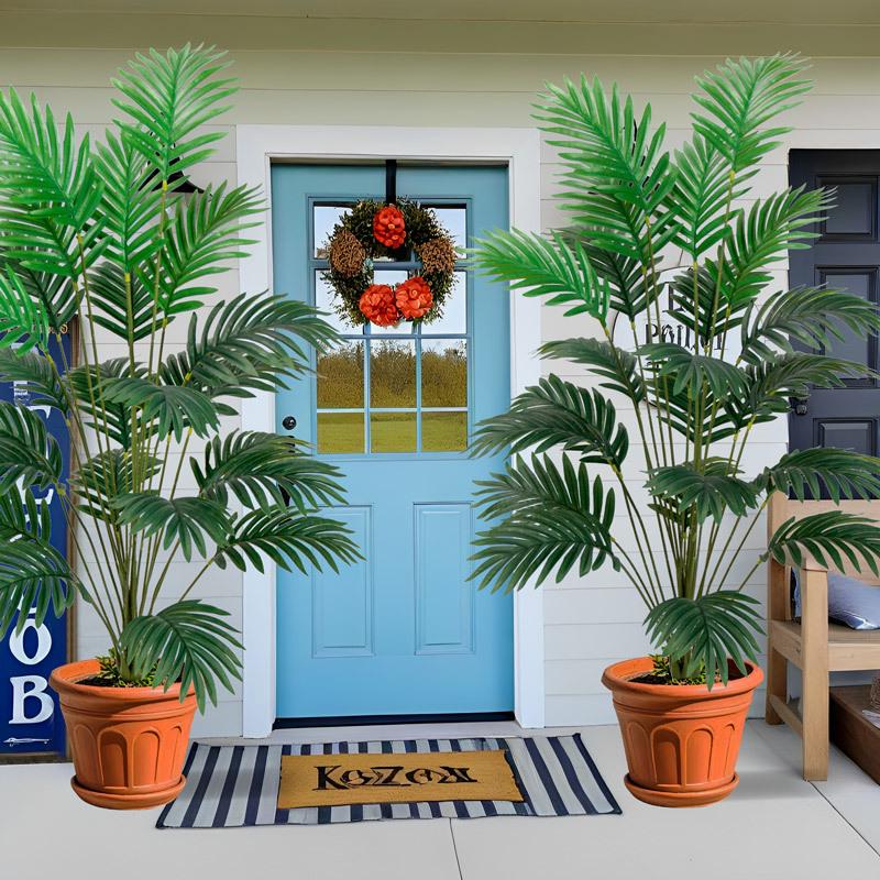 Areca Palm Green Plant Simulation with Potted Palm Leaves for Indoor/Outdoor Decoration – Fake Tree Bonsai Ornament