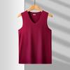Men's Casual V-Neck Sleeveless Vest In Silk-Like Fabric with Ice Cutting Technology