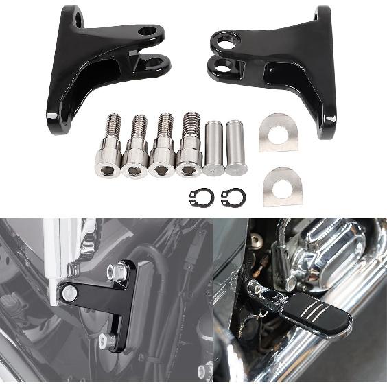 Black Rear Passenger Foot Peg Mini Mount Kit Fits for Harley Touring Road King Electra Glide Ultra Classic Street Glide 1993-later