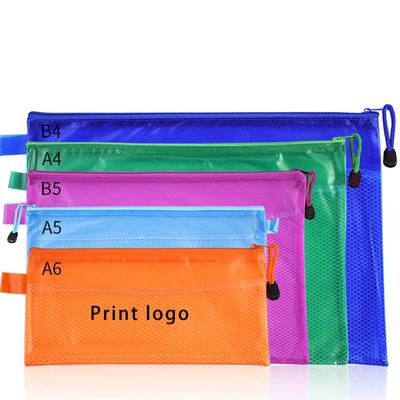 A4 B5 A5 Transparente Wasserdichte Umschlag Etikett Ordner Muster Reißverschluss Akten Tasche Mattiertes PVC Netz Reißverschluss Tasche Dokumenten Tasche