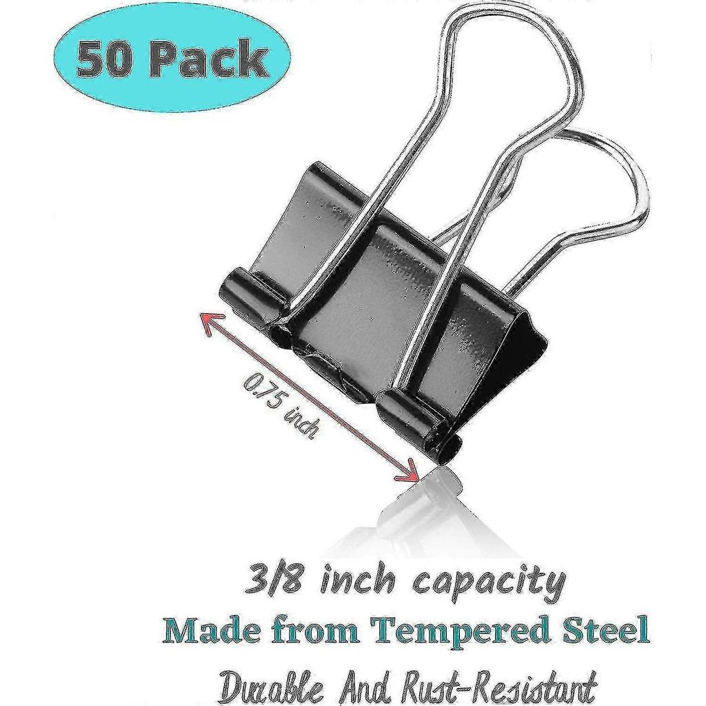 Small paperclips, 50 pieces, 0.75 inches, black, mini clips, paper paperclips, small paperclips, office clips