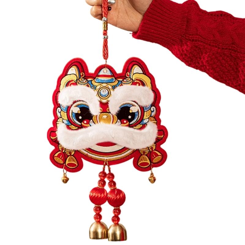 

Year of Horse Festival Decoration Velvety Cotton Fabric Chinese New Year Ornaments for Entrydoor Wall Home Decoration