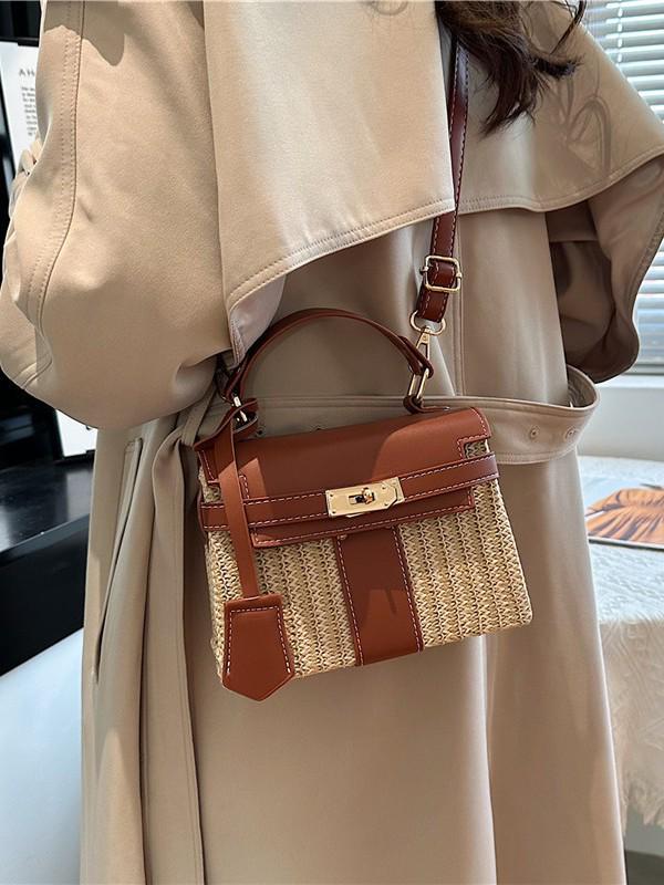 2025 Kelly Bag: Trendy Women's Straw Woven Crossbody for Seaside Vacations and Beach Outings