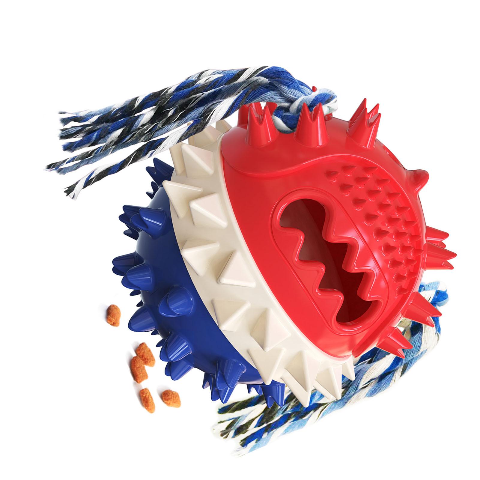

Squeaky Dog Toy Treat Dispensing Jumping Sound Making Chewer Pet Interactive Game Tool for Household Use
