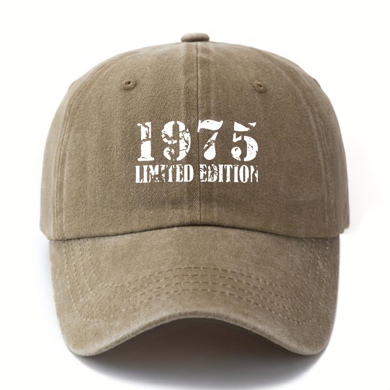 Unisex Baseballová čepice s potiskem písmen 1975 LIMITOVANÁ EDICE Kšiltovka se zakřiveným okrajem Vypraná Retro Outdoorová Lehká Kšiltovka