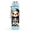 1PC Skeleton Bear Wearing Hood 750ml Color Plastic Sports Water Bottle Leakproof Flip Straw Lid Suitable for Sports Office Home Use