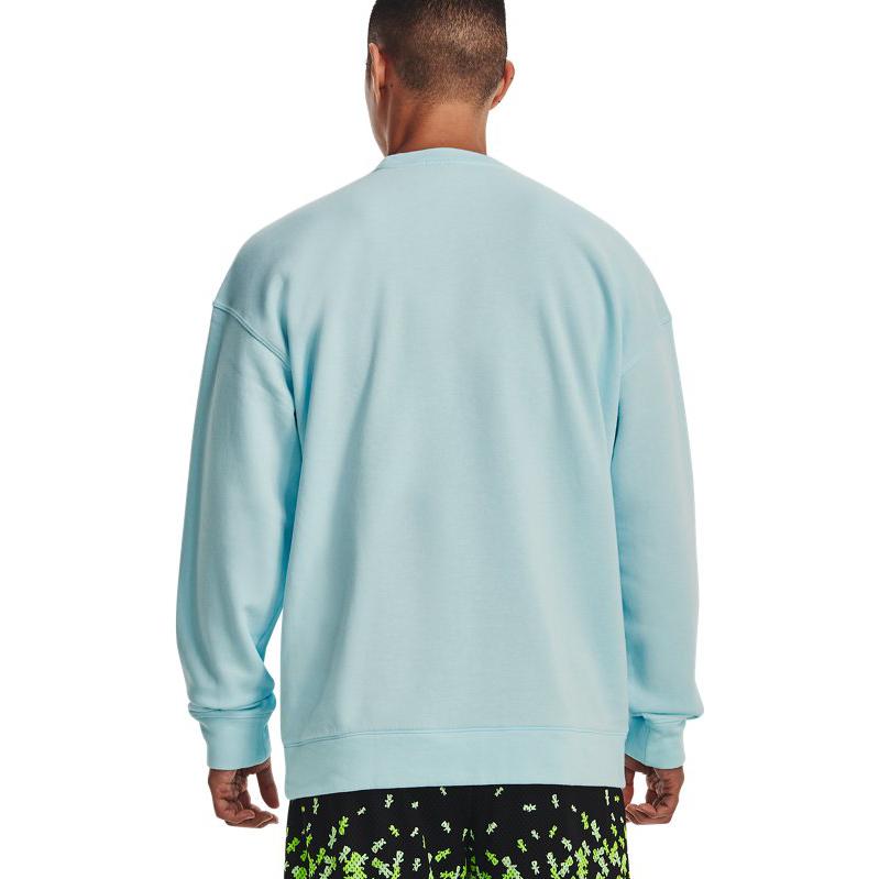 Under Armour Felpa Girocollo a Maniche Lunghe con Stampa Grafica Curry Felpa Uomo Blu 1374315-469