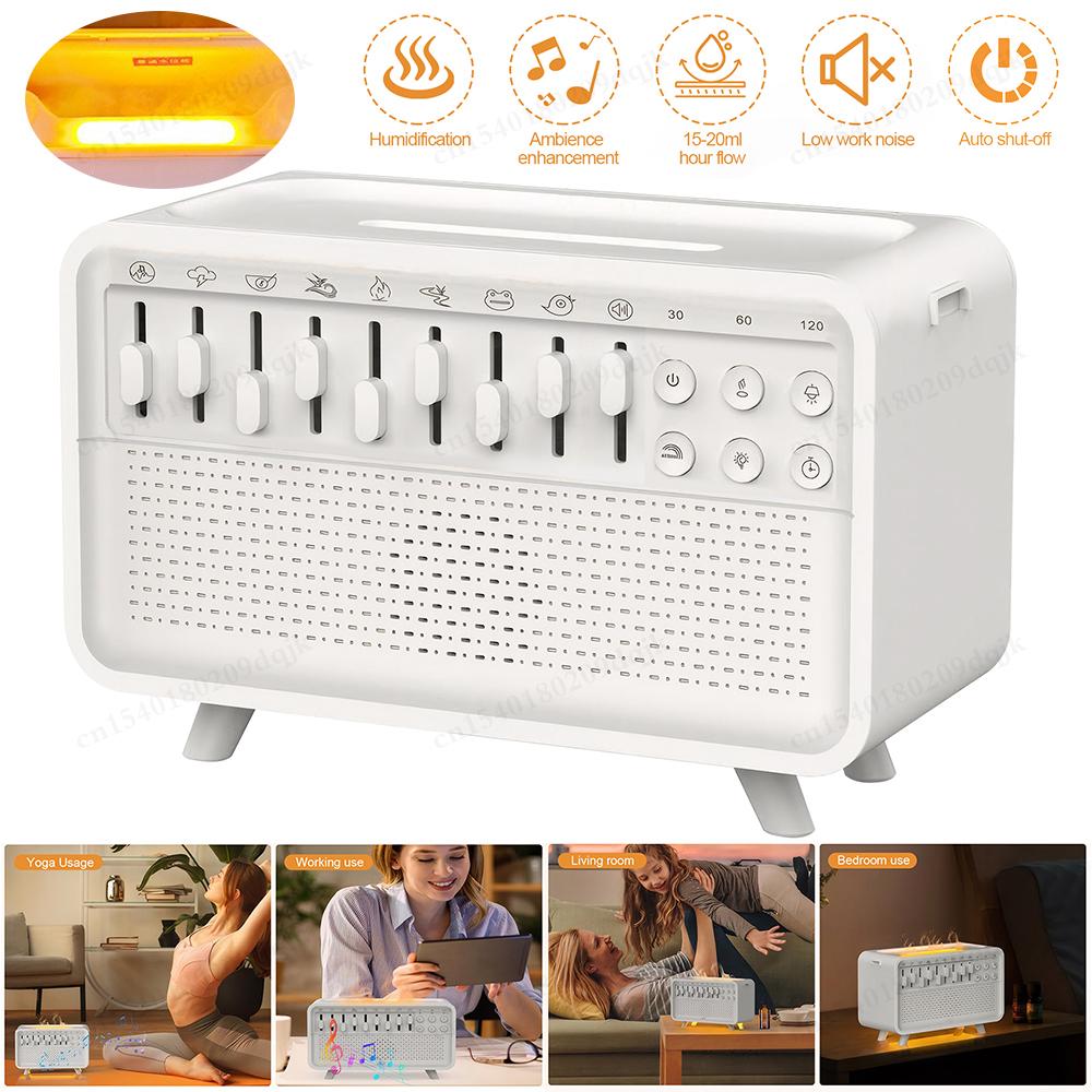 LED 3 in 1 Bluetooth Speaker White Noise Sleep Night Light Humidifier Machine Free Combination of 8 Group Nature Sounds