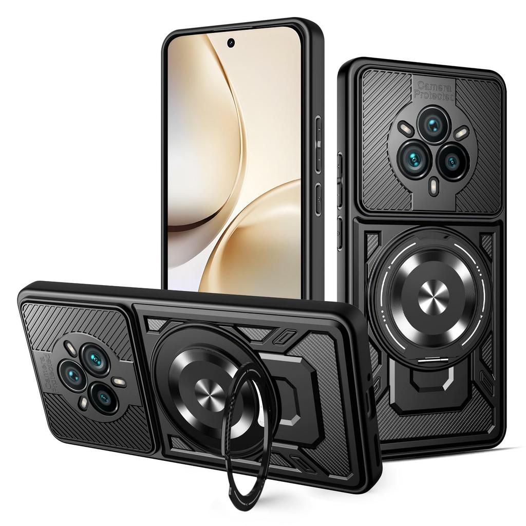 For Realme 14 Pro 5G Magnetic Case Rotating Kickstand TPU+PC Phone Cover