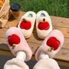 Apple Cotton Slippers 2025 Autumn and Winter New Indoor Home Fleece Warm Couple Thick-soled Plush Cotton Shoes