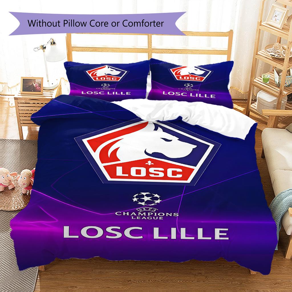 LOSC Lille Pattern Bedding Set Quilt Cover Pillowcase Home Decor Gift (1 * Duvet Cover + 2 * Pillowcase, Without Core)