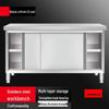 Stainless Steel Kitchen Workbench with Sliding Doors