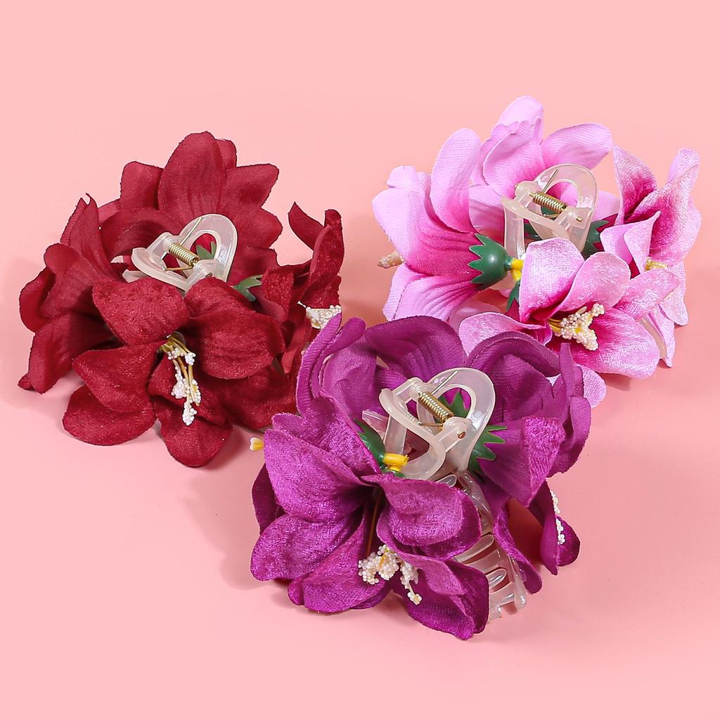 Fashion Artificial Flower Hair Claws Clips Bridal Hair Clips Tropical Beach Wedding Flower Women Holiday Hair Claws Accessory