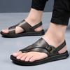 Fashion Men's Sandals Summer Soft Soled Anti Slip Beach Shoes Men's Large Flip-flops Casual Leather Sandals Sandalias Hombre Pantuflas