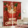 2D Flat Printing  JIT 2pcs   Curtains (Without Rod) Gingerbread Cheer Popular Fashionable Curtains 100% Polyester Curtains