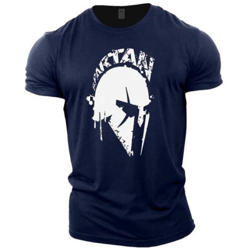 Pánske tričko Spartan Warrior 3D potlač Nadrozmerné tričko Letné tričko s okrúhlym výstrihom Krátky rukáv Vysoko kvalitný odev Voľný Priedušný top