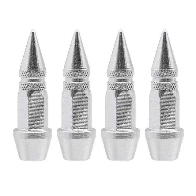 New 4pcs Long Pointed Tire Valve Caps for Automobiles and Motorcycles Tire Valve Cover Wear Parts Car Accessories