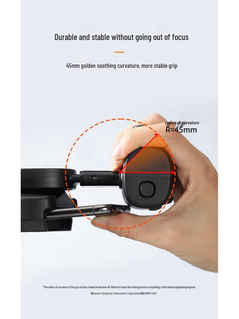 Bluetooth Single-Axis Phone Stabilizer with Selfie Light & Focus Adjustment for Outdoor Photography/Live Streaming