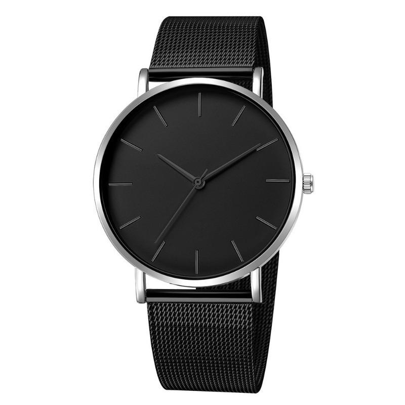 Simple trend fashion thin mesh belt watch men's personality simple scale quartz men's watch