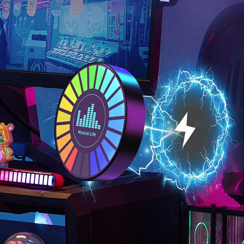 Smart Rgb Pickup Lights Led 3D Ambient Lamp Sound Control Music Rhythm Lights Air Freshener For Car Gaming Tv Creative Decor