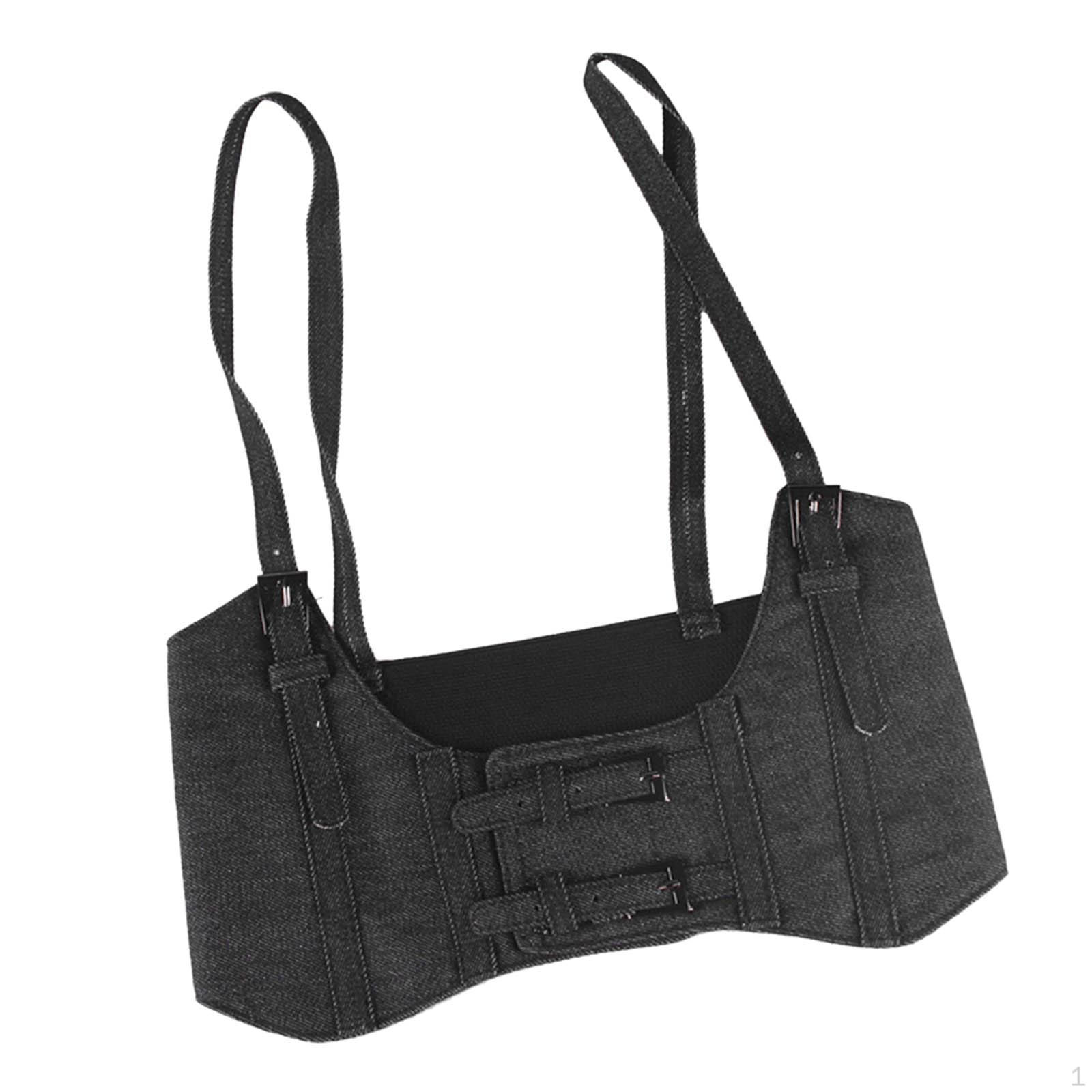 

Fashion Women Waist Harness Belt Underbust Corset Steampunk Waistband Ladies Girls PU Leather Wide C Black cowboy