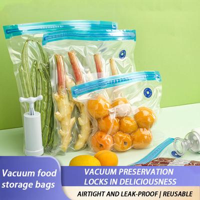 1PC Reusable Vacuum Sealer Bags With Ziplock Bpa-Free Food Storage Bags For Sous Vide Meal Prep And Freezer