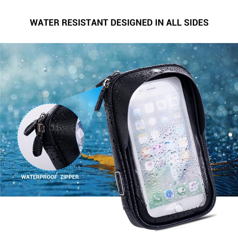 6.0 inch Waterproof Bike Bicycle Mobile Phone Holder Stand Motorcycle Handlebar Mount Bag for iPhone X Samsung LG Huawei